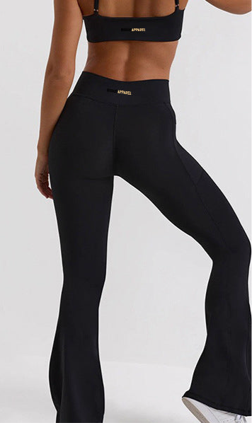 Flex Wrap High Waisted Flared Yoga Leggings Black